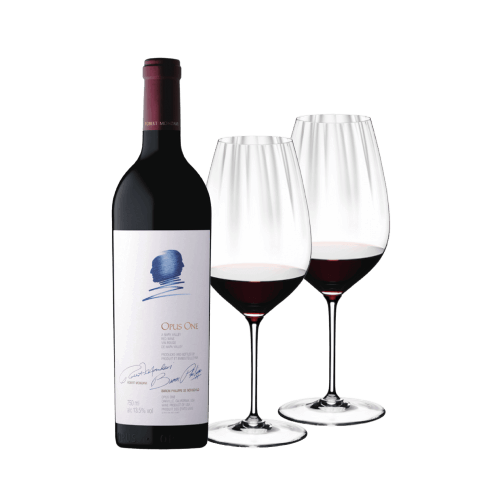 Kit 1 Opus One 2017 + 2 Taças Performance Cabernet Merlot Riedel