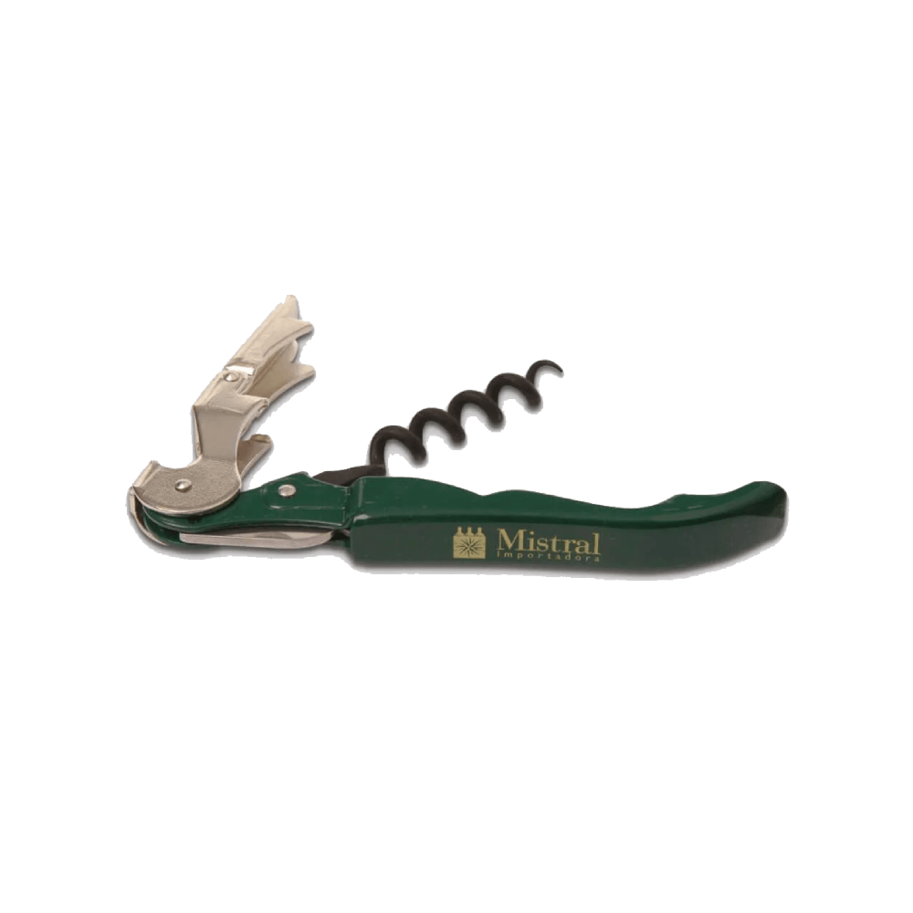 Saca rolha Pulltaps Basic Verde com logo Mistral Pulltex