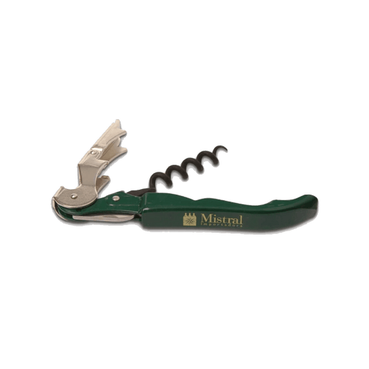 Saca rolha Pulltaps Basic Verde com logo Mistral Pulltex