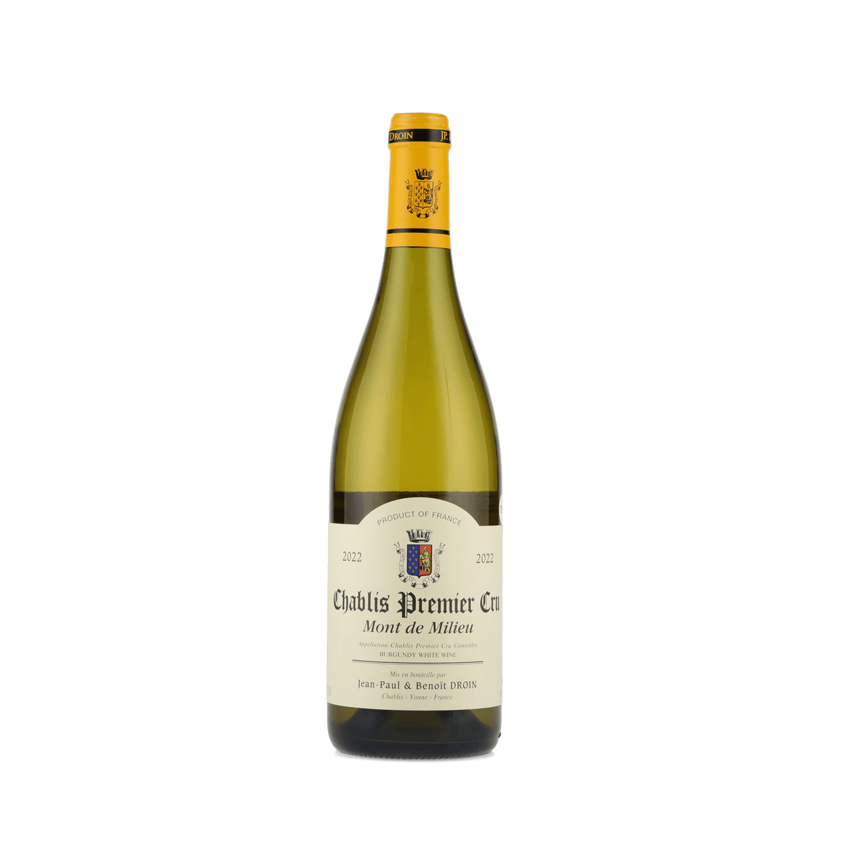 Vinho Branco Chablis 1er Cru Mont de Milieu 2022 Domaine Jean-Paul & Benoît Droin 750ml